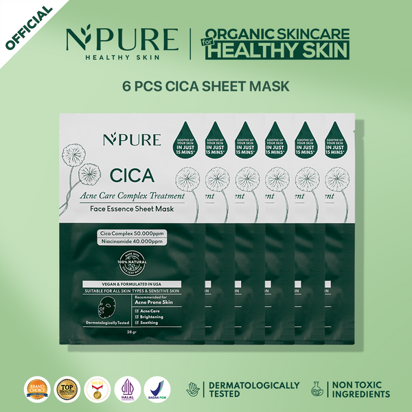 NPURE 6 pcs Sheet Mask Cica/Noni/Marigold/Licorice (bundling)