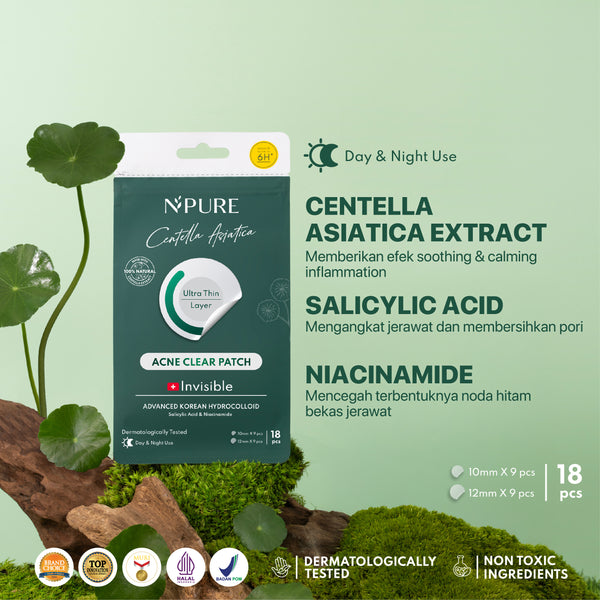 【NEW LAUNCH】NPURE ACNE CLEAR PATCH ISI 18pcs / Patch Jerawat / Acne Skin