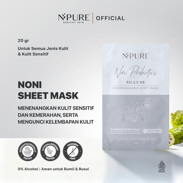 NPURE NONI PROBIOTICS RELAX ME BIODEGRADABLE SHEET MASK