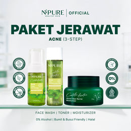 NPURE Paket Face Wash + Toner Cica 150ml + Cica Moisturizer (Cica / Acne Series)