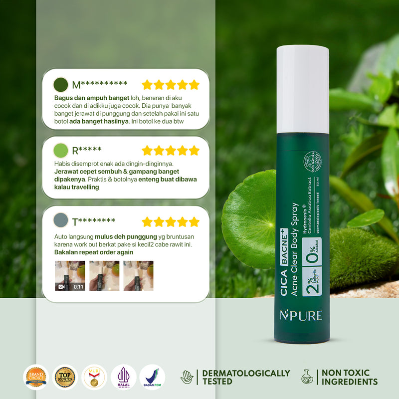 NPURE Bacne Spray Untuk Jerawat Punggung & Badan