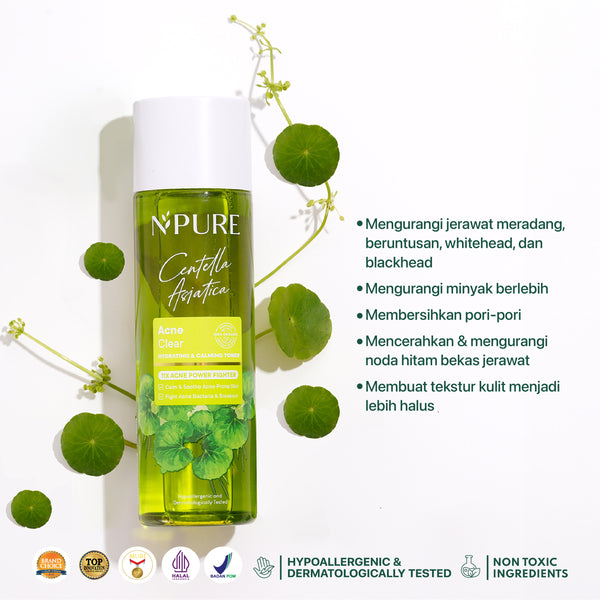 NPURE Paket Face Wash + Toner Cica 150ml + Cica Moisturizer (Cica / Acne Series)