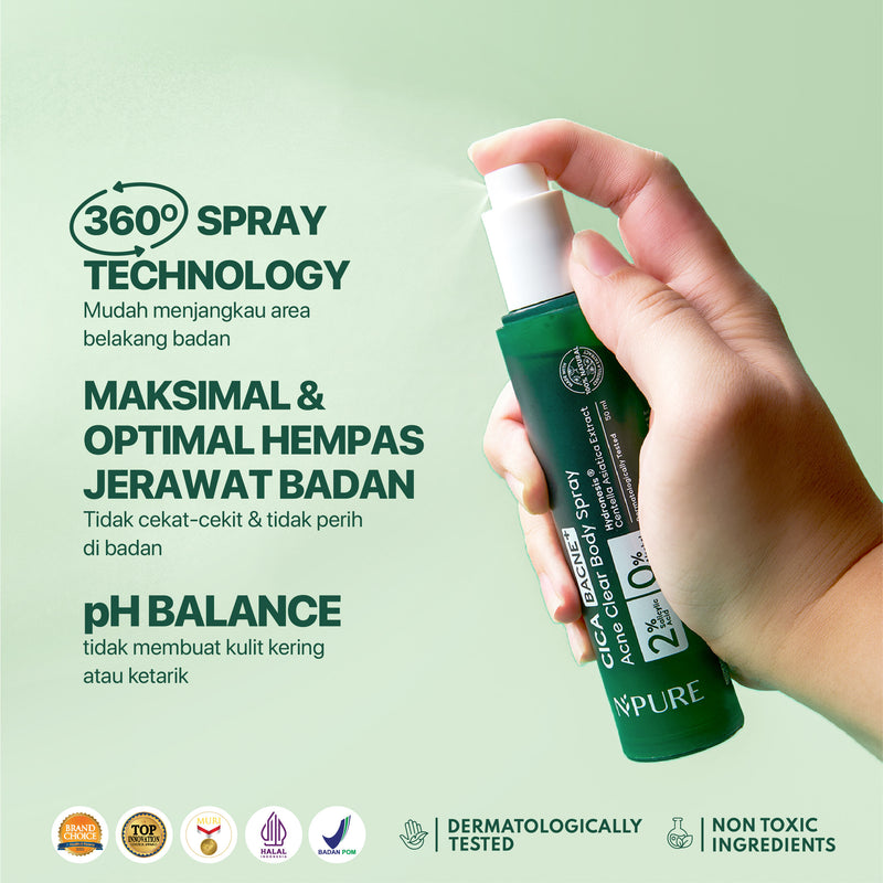 NPURE Bacne Spray Untuk Jerawat Punggung & Badan