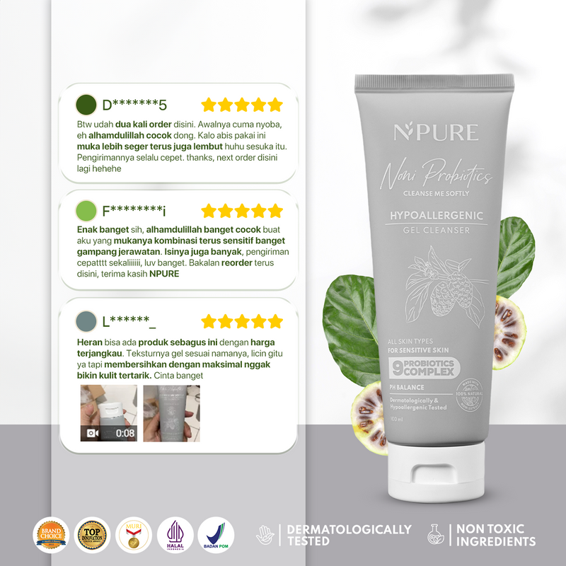 NPURE NONI PROBIOTICS "CLEANSE ME SOFTLY" GEL CLEANSER