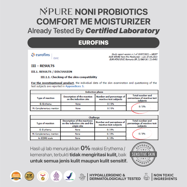 NPURE NONI PROBIOTICS "COMFORT ME" MOISTURIZER