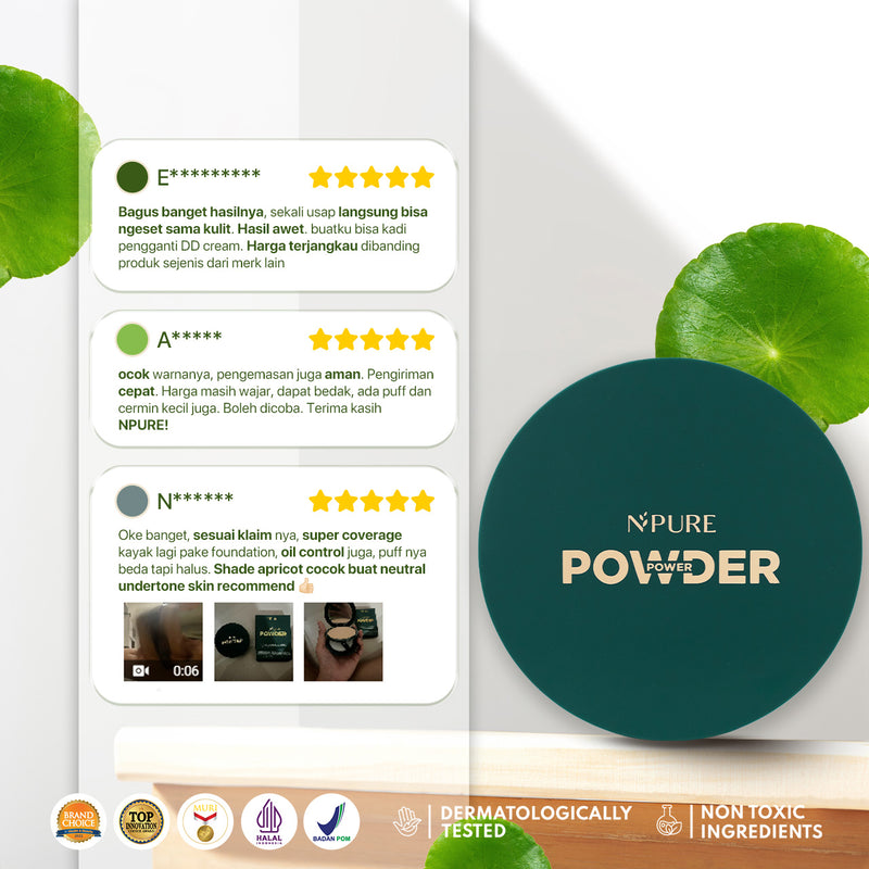 [TASYA FARASYA APPROVED] NPURE Centella Asiatica Power Powder / Bedak / Powder Fondation / Powder For Acne Skin / Bedak Kulit Berjerawat