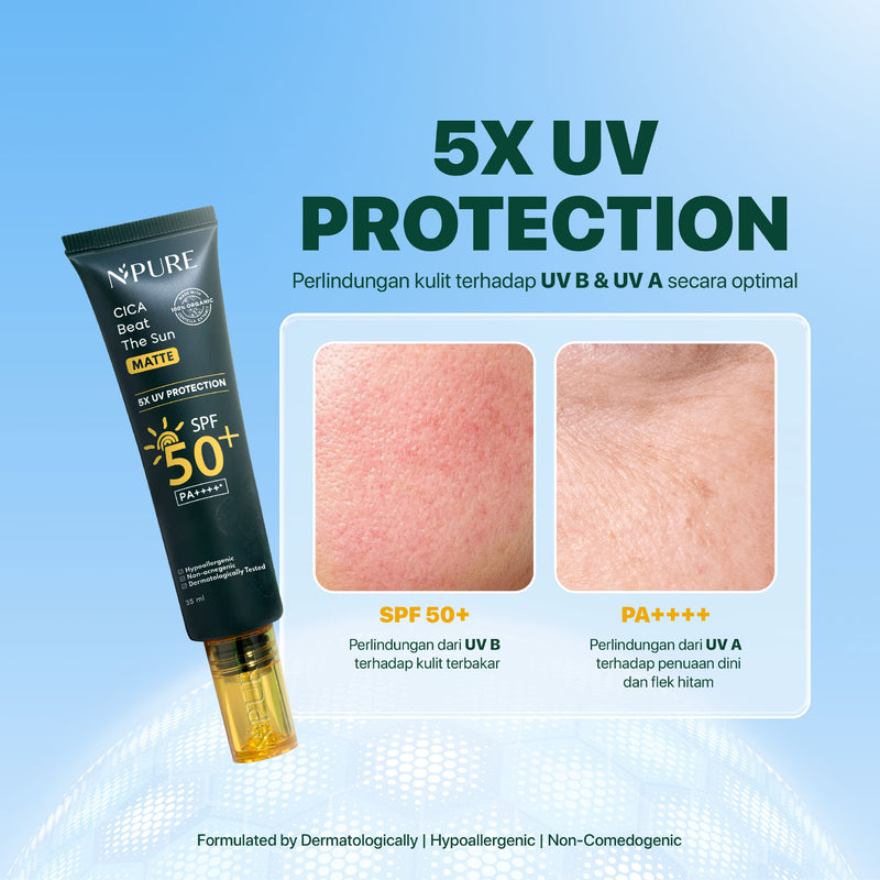 NPURE NPURE SUNSCREEN CICA BEAT THE SUN MATTE SPF 50+ PA++++
