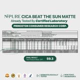 NPURE NPURE SUNSCREEN CICA BEAT THE SUN MATTE SPF 50+ PA++++