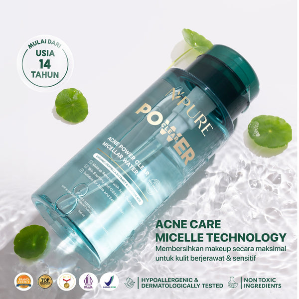 【FREE KAPAS 100pcs】NPURE Acne Power Clear MIcellar Water 300ml