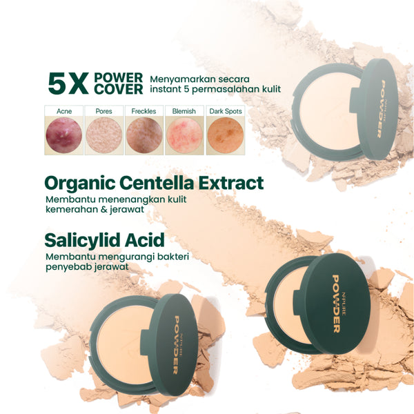 【NEW】NPURE Centella Asiatica Power Powder / Bedak / Powder Fondation / Powder For Acne Skin / Bedak Kulit Berjerawat