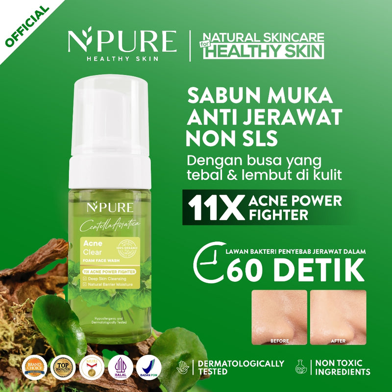 NPURE PAKET Face Wash + Face Primer Serum Cica