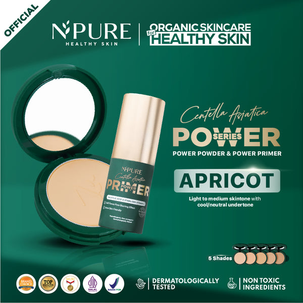 【NEW Bundle Power Series】NPURE Power Powder + Power Primer / Compact powder / Primer Serum / primer make up / Bedak padat / bedak kulit berjerawat